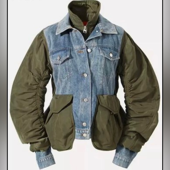 Like New Denim Bomber Jacket - Picture 1 of 2